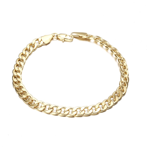 Udsøgt 6 mm bredde kantstenskædeled armbånd rustfrit stål armbånd smykker