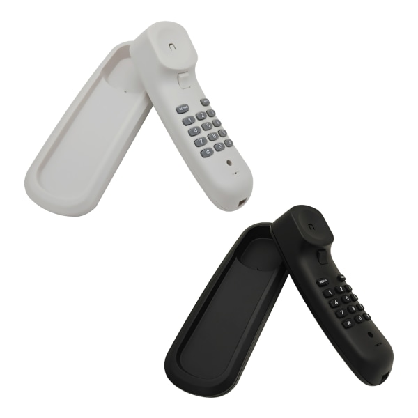 Fast telefon med sladd Väggmonterbar Skrivbordstelefon med stora knappar Hemtelefon Sista nummer Återuppringning Telefon Black
