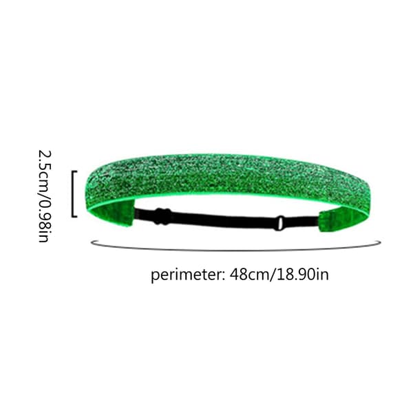 Elastisk stretchig glittrande mode pannband sport-pannband glitter pannband Silver