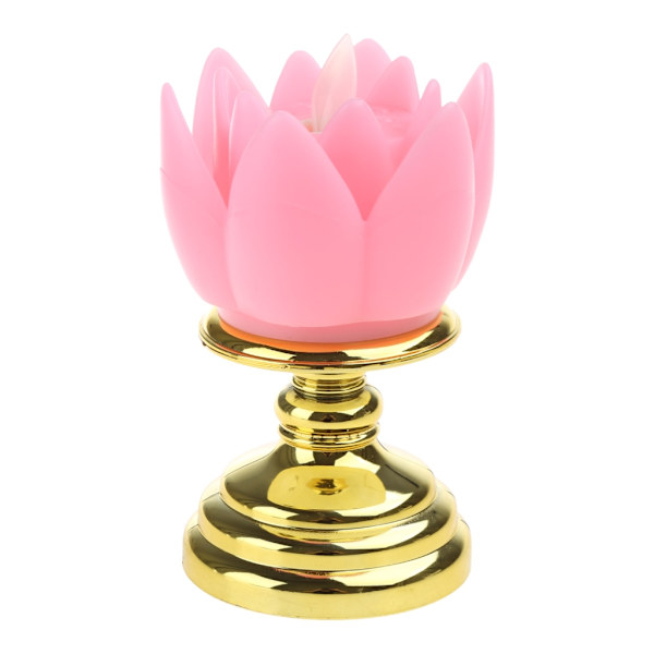 Elektrisk Buddha Lotus Light Batteridriven Bön Flicker LED Candle Tea Lamp Pink