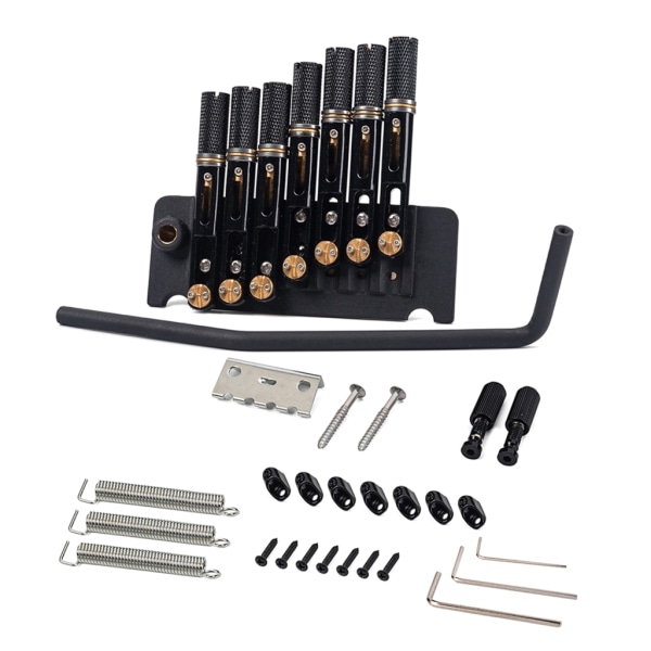 6/7 Strenger Hodeløs Gitar Bro Hale Stykke System Svart for Elektriske Gitarer 7 string