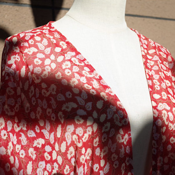 Dam Chiffon Kimono Cardigan Bohemisk Retro Röd Paisley Blommig
