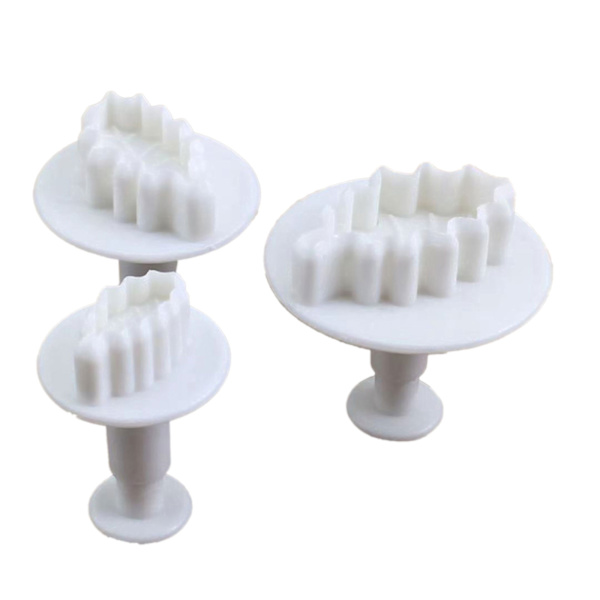 3 stk Blader Stempel Fondant Cutter DIY Cookie Stamper Baketilbehør