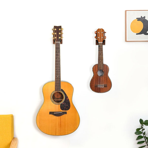 Väggmonterad gitarrhängare för elgitarr och ukulele B