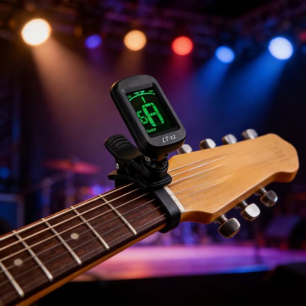 Enkel digital stämapparat för gitarr med standard- och extra tonhöjdskonfigurationer