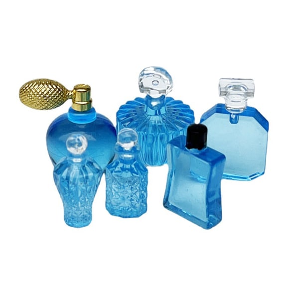 0,79 tum Dollhouse Retro parfymflaska dekorationsleksaker för 6-8 år gamla barn låtsas för lektillbehör Dockhusmöbler Blue