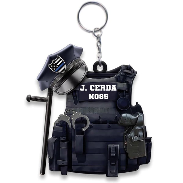 Akryl Militär-nyckelring Tactical-Car Nyckelringar Dam Prylar för män Polis-Tillbehör Nyckelringar Vän jul null - Style2
