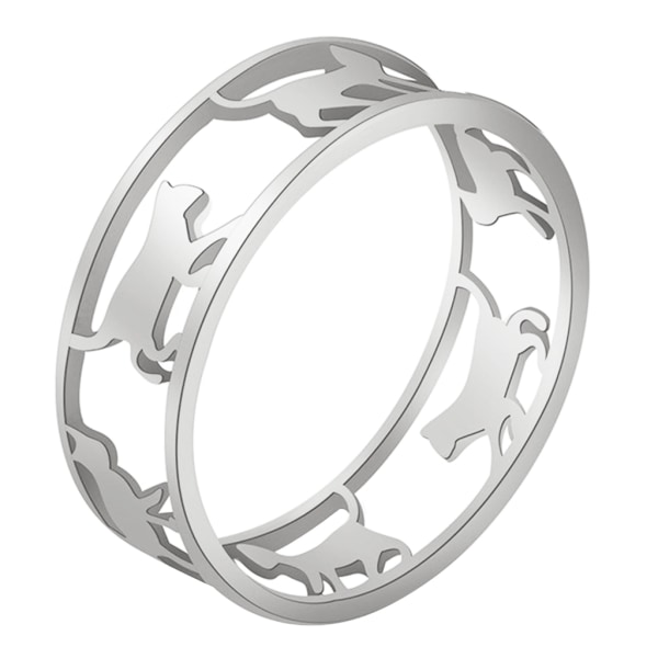 Walking Cats Ringe Rustfrit Stål Kvinder Sød Killing Ring Trend Dyre Smykker Valentinsdag gave til elsker