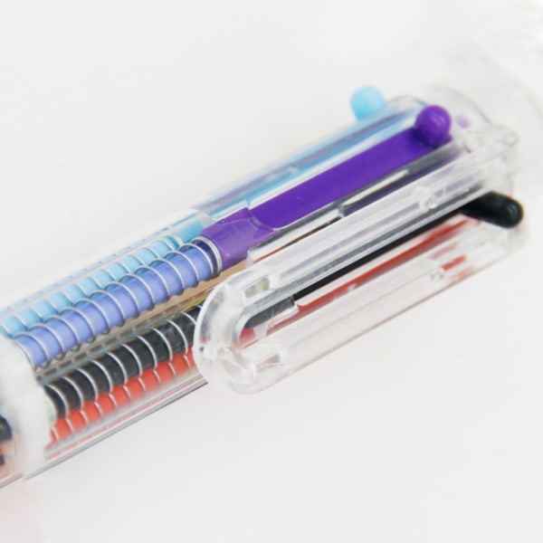 6 st 6 färger Shuttle Pen 6-i-1 infällbar kulspetspenna 0,5 mm flerfärgspenna