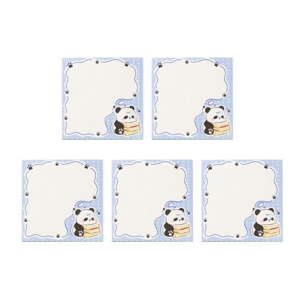 5 stk Cartoon Panda Sticky Note Anamal Memos Sticky Pad Skolerekvisita for jente null - D