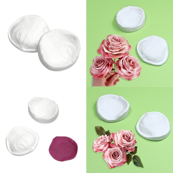 2 stk. Store Rose Blomst Silikoneforme DIY Mousse Kage Bageforme Nonstick