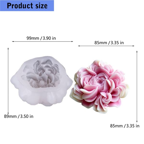 Blomst Silikonform for Håndlaget Stearinlys og Gave Bryllupsdekorasjonsform