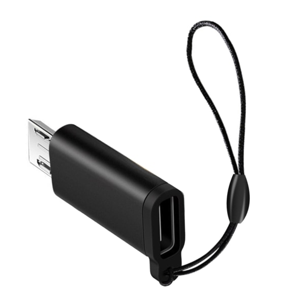 USB C till mikro- USB adapterkontakt med snodd för mobiltelefon och mikroenhetsomvandlare Support Laddning och datasynkronisering Black