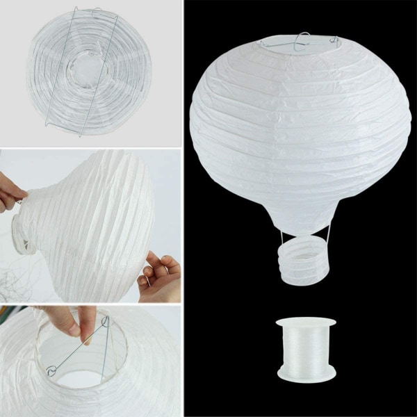 Varmluftsballonglykta Vitpapper Vindljus för önskelandskapslampa för familjen samlas Spela spel Önska Small Light 25cm