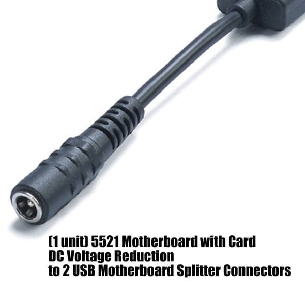 DC5.5x2.1mm til dobbelt USB-strømadapterkabel til opladning af 2 enheder