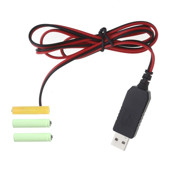 Batterieliminatorer USB 5V2A til 1,5V AAA Batterieliminatorer Udskift 3x LR03 AAA