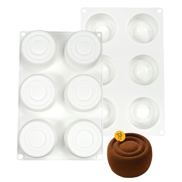 Cylinderformede silikoneforme til fremstilling af moussekager, bageforme, non-stick