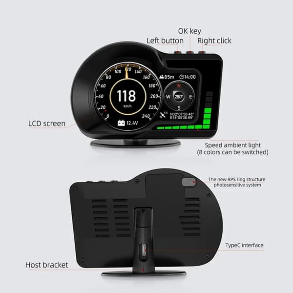 Avansert bil Head-Up Display med doble OBD2 arbeidsmoduser for bilindustrien