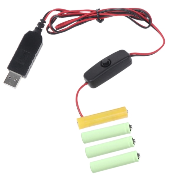 USB Power Converter AAA Batteri Eliminatorer Byt ut 4st 1,5V AAA batterier