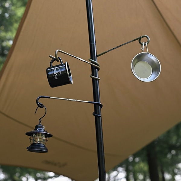 Multifunktionell lykta hängare ljus lampor lyktor krok camping jakt utomhus Black