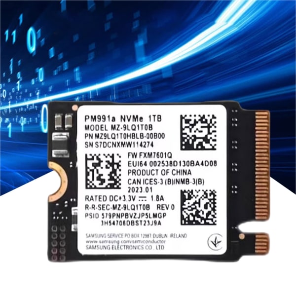 2230 30 mm 1 TB M.2 PCIe SSD för spel och bärbar dator Intern Drive Solid Driver