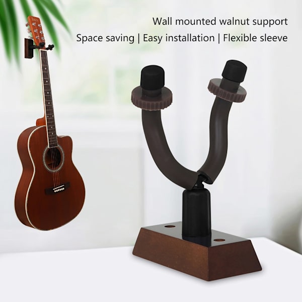 Gitarr Väggfäste Hängare Träbas Displayställ U-formad Gitarrkrok