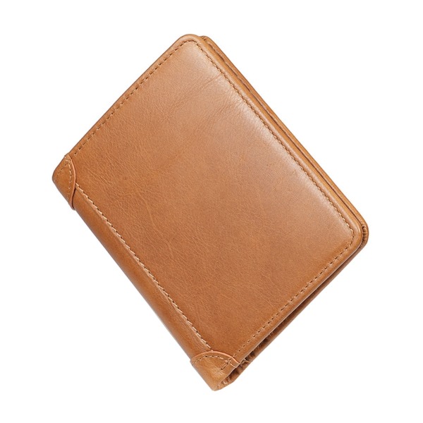 Herre RFID tegnebøger Vintage læder tegnebog til mænd Kreditkortholder møntpung Brown