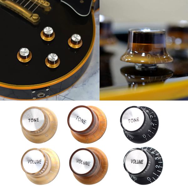 Volymton Potentiometer Knoppar Elgitarr Hastighetskontroll Knopp för LP SG Black Volume