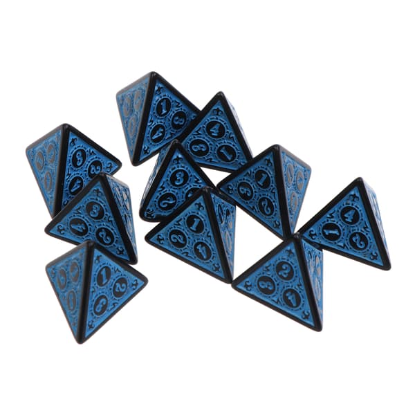 10 st polyhedral tärningar 4-sidig RPG-bordsspel tärningar Lättläst nummer Red