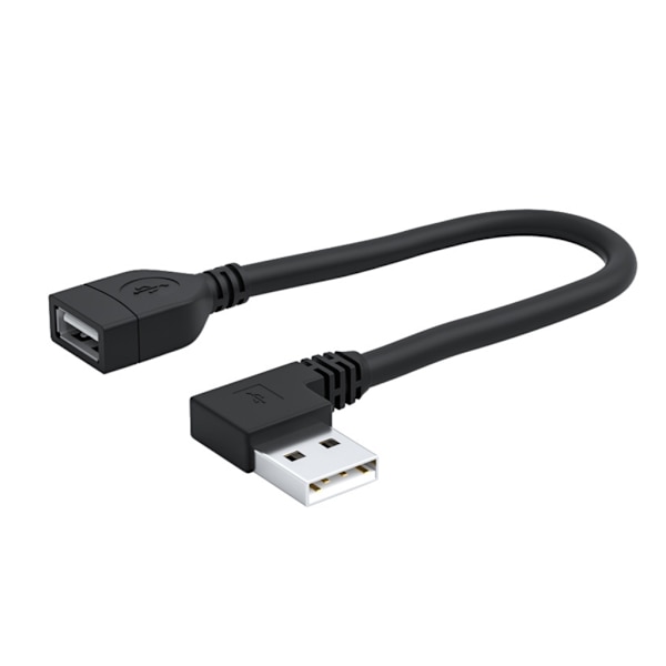 USB 2.0 hann-til-hun-kabel USB 2.0-forlengelseskabel Dataoverføringslinje 90° vinklet rett/albue USB-kontaktledning