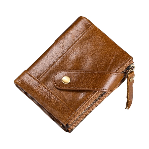 Vintage Män Läderplånbok Kreditkortshållare RFID Blocking Bifold-plånbok Brown