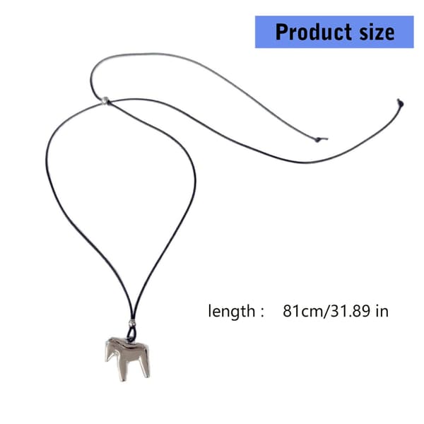 Elegant Silver Hästhänge Halsband för Kvinnor Mode Smycken Present