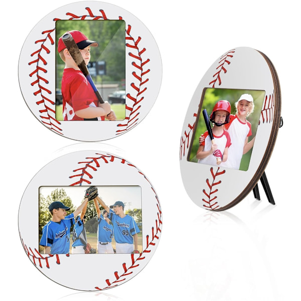 Baseball- ja jalkapalloaiheiset puukuvakehykset, 2 kpl, urheilun ystäville Baseball