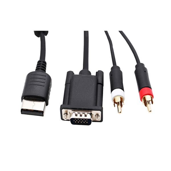 VGA High Definition-kabel + 3,5 mm til 2-han RCA-adapter