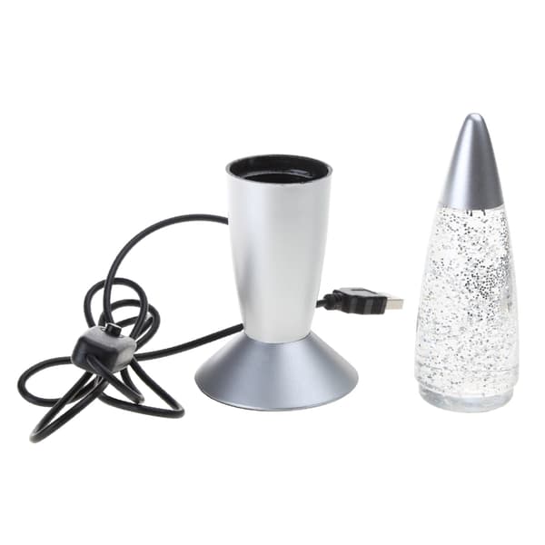 USB Lava Lampe Metallbase Nattlys Vulkan Nattlampe Sengelampe Belysning