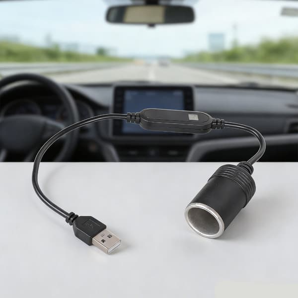 12W USB A han til 12V hun bil cigarettænder strømadapterkabel