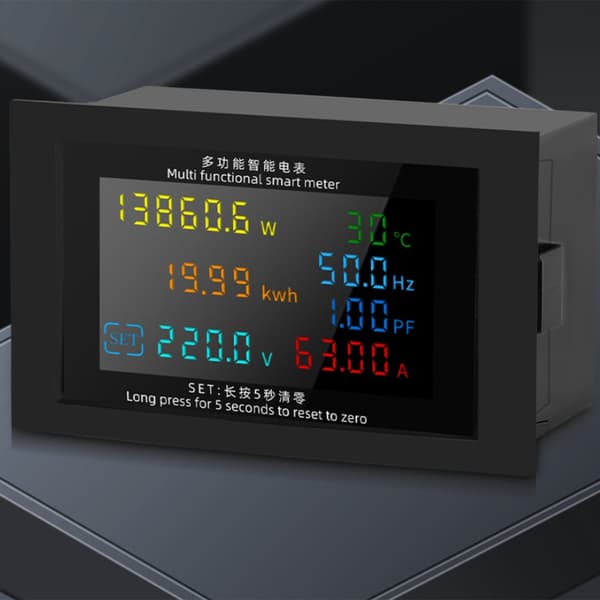 Högprecisions effektmätare Amperemeter Voltmeter AC50V-380V 100A Tydlig Display