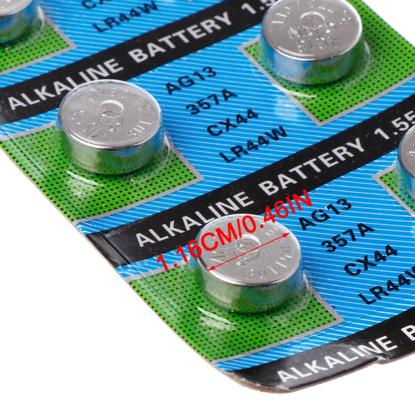 10 ST AG13 Alkaline knappcell 1,55V A76 batterier Knypcell för fjärrkontroll
