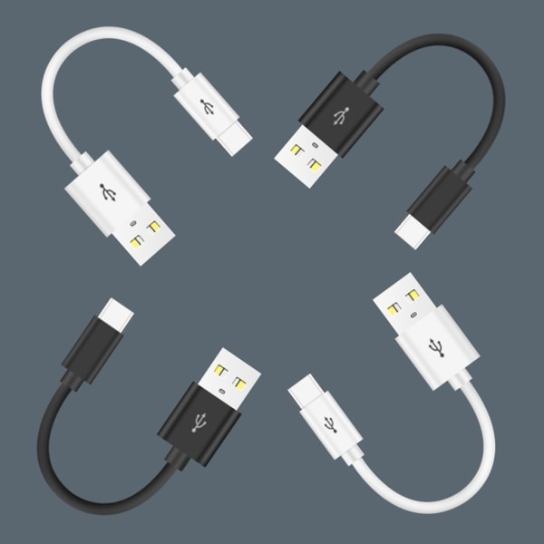 Snabbladdningssladd USB till Type-C-kontakt Laddningskabel 480 Mbps Dataöverföring Stöd 2A Laddning för telefon 15 Black