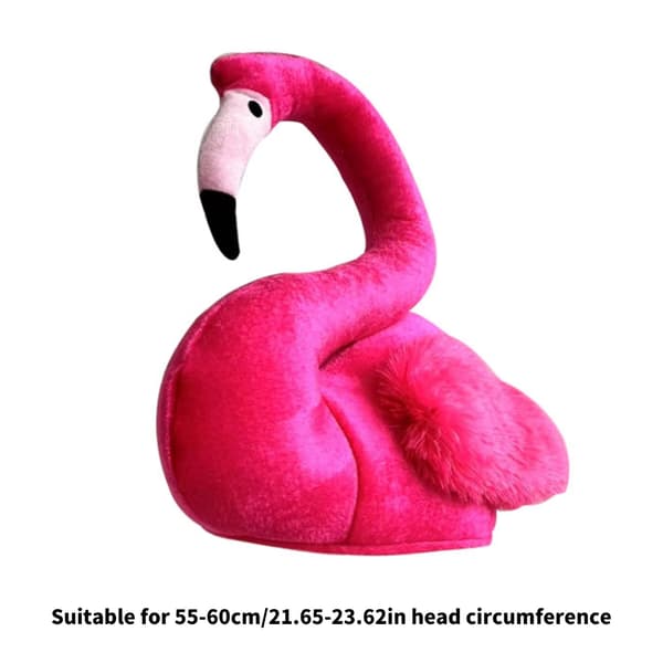 Flamingo Hat Blød Plys Justerbar Elastisk Pasform Til Fester Cosplay