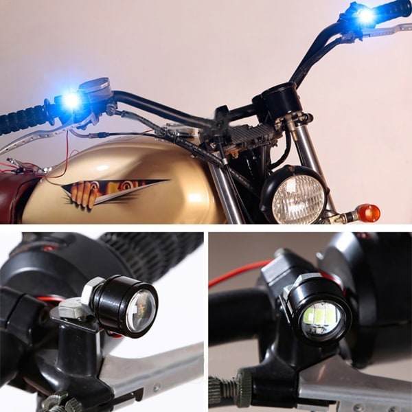 2st/ set Motorcykel Extraljus Hög ljusstyrka Eagle Eye Light Indikatorlampor Cykelutrustning White