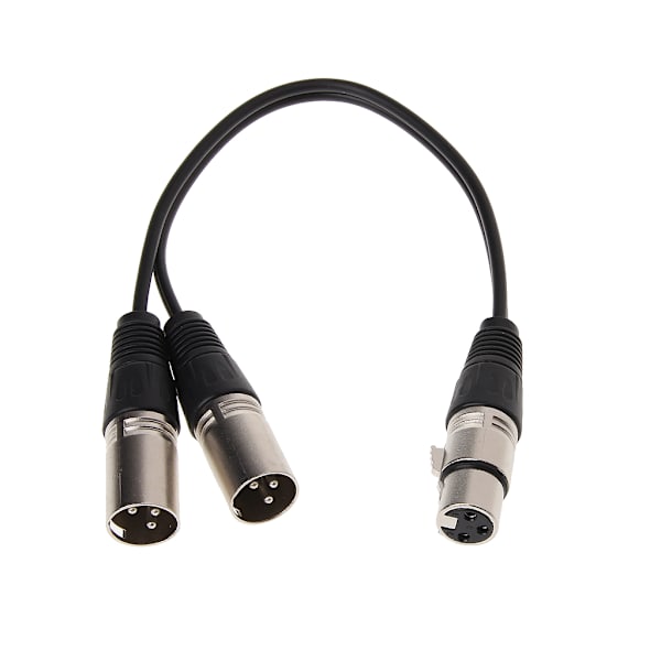 3-pins XLR hann til dobbel XLR hunn Y splitter lydadapterkabel for mikrofon