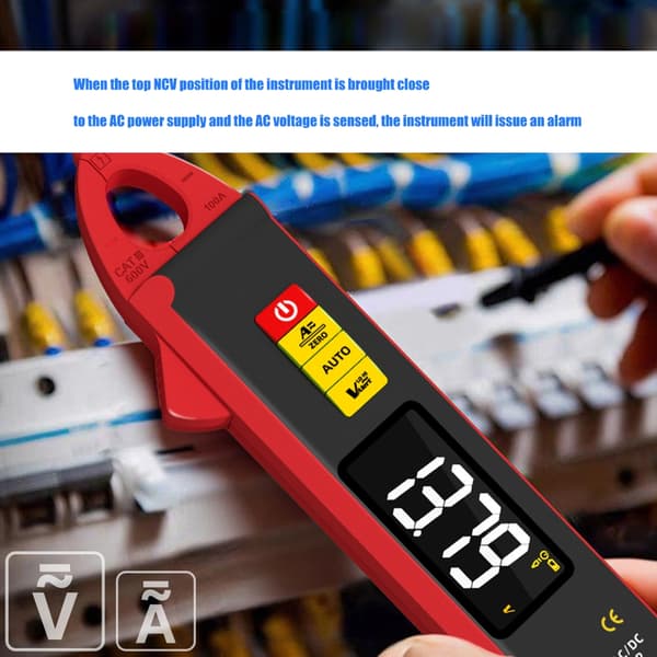 Sann RMS digitalt tangmeter 0-610V 100A Voltmeter Tang Amperemeter 6000 tellinger