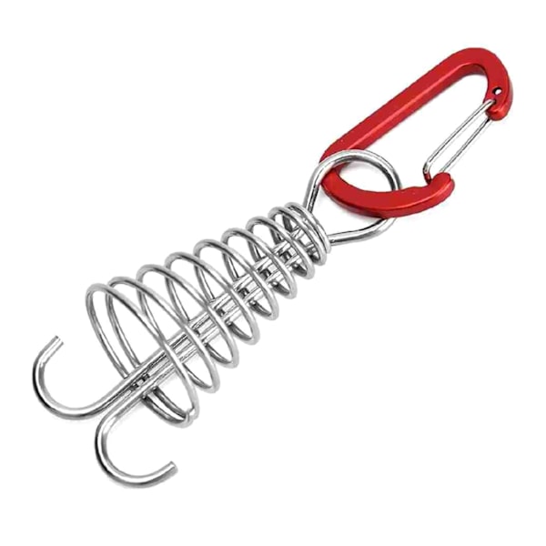 Octopus Deck Peg 10 st/set Rostfritt stål Tälttillbehör Bräda Peg Spiral för Utomhus Resor Camping Vandring Fjäder Karabinhake White