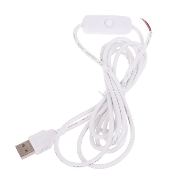 USB LED Strip Power med På/Av-knappkabel för teknikentusiaster White