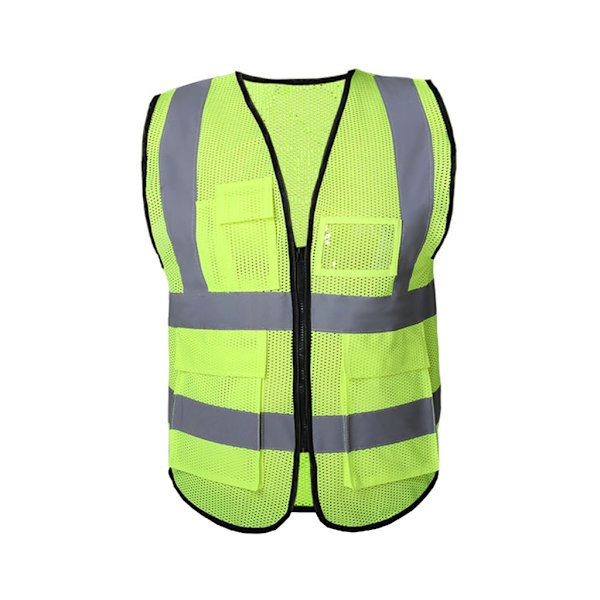 Gul refleksvest Let og åndbar vest med høj synlighed Bliv set og forbliv sikker under dårlige lysforhold