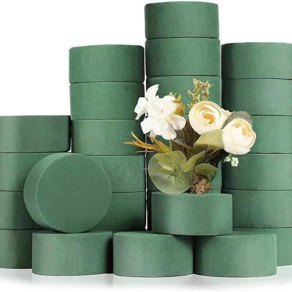 Venlige Blomsterskum Cylindre Base 12 stk. til Bryllupper og Særlige Begivenheder