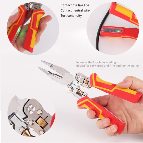 Multifunksjonell avisolerings- og krympeverktøy kabelkuttertang profesjonell