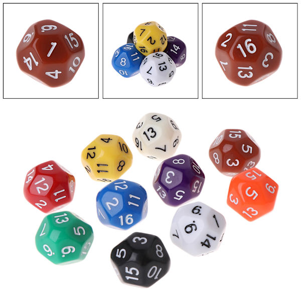 10 st 16-sidiga tärningar D16 polyhedral tärningar för brädspel
