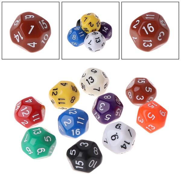 10 stk 16-sidet terning D16 polyhedral terninger for brettspill